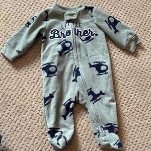Carter's Blue Helicopter Print Kids Footie